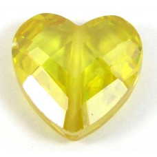 1 Zircon Heart Bead - Sunshine Yellow