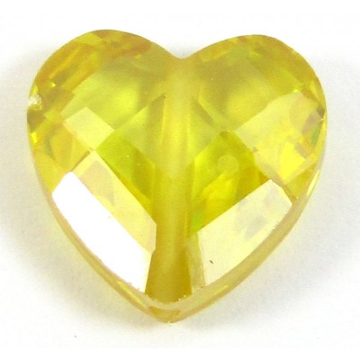 1 Zircon Heart Bead - Sunshine Yellow
