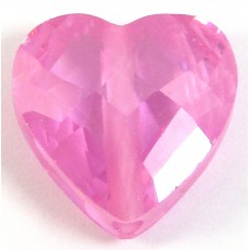 1 Zircon Heart Bead - Rose