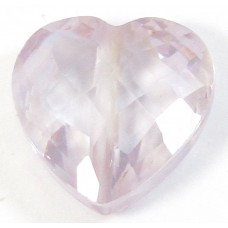 1 Zircon Heart Bead - Lilac