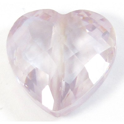 1 Zircon Heart Bead - Lilac 1 Zircon Heart Bead - Lilac