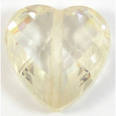 1 Zircon Heart Bead - Champagne