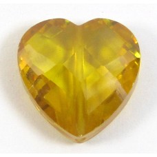 1 Zircon Heart Bead - Gold