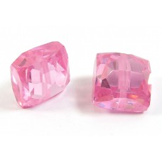 1 Zircon Cushion Shape Bead - Rose