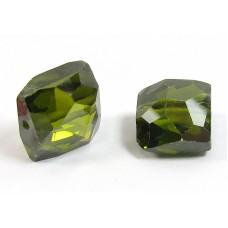 1 Zircon Cushion Shape Bead - Olivine