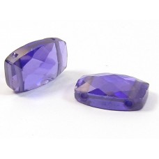 1 Zircon Double Drilled Bead - Purple