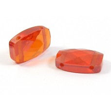 1 Zircon Double Drilled Bead - Desert Orange