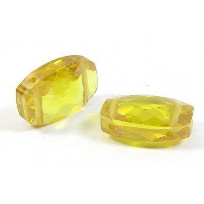 1 Zircon Double Drilled Bead - Gold