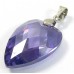 1 Zircon and Sterling Silver Heart Pendant - Mid Purple