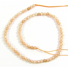 1 Strand Zircon 3mm Micro Faceted Beads Peach