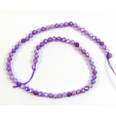 1 Strand Zircon 3mm Micro Faceted Beads Purple