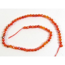 1 Strand Zircon 3mm Micro Faceted Beads Desert Orange
