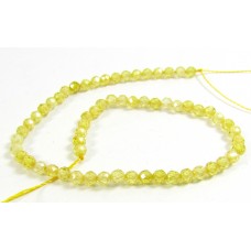 1 Strand Zircon 3mm Micro Faceted Beads Sunshine Yellow