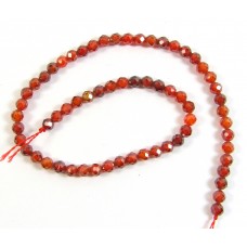 1 Strand Zircon 3mm Micro Faceted Beads Burnt Red
