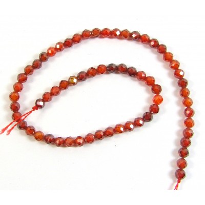 1 Strand Zircon 3mm Micro Faceted Beads Burnt Red