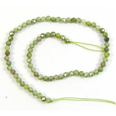 1 Strand Zircon 3mm Micro Faceted Beads Olivine Green