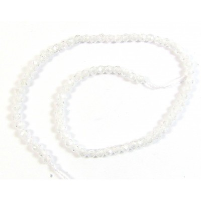 1 Strand Zircon 3mm Micro Faceted Beads Clear
