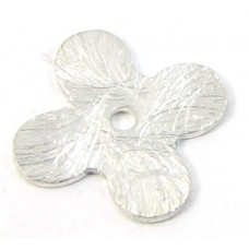1 Brushed Sterling Silver Quatrefoil Disc Spacer