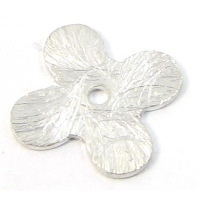 1 Brushed Sterling Silver Quatrefoil Disc Spacer