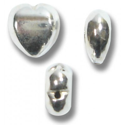 1 Sterling Silver Heart Bead