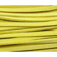 Sunshine Yellow Simulated Suede 3mm Cord - 1 Metre Cut Length