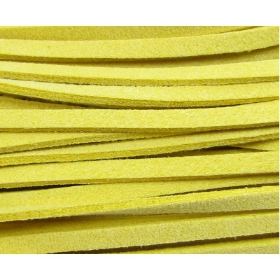 Sunshine Yellow Simulated Suede 3mm Cord - 1 Metre Cut Length