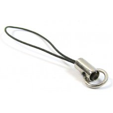 10 Silvertone/ Black Charm Cords