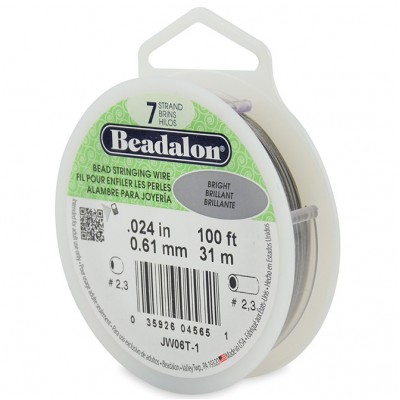 7 Strand Beadalon Wire 0.024 Bright 100 ft 7 Strand Beadalon Wire 0.024 Bright 100 ft