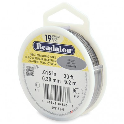 19 Strand Beadalon Wire 0.015 Bright 30 ft 19 Strand Beadalon Wire 0.015 Bright 30 ft