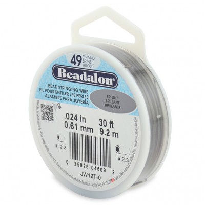 49 Strand Beadalon Wire 0.024 Bright 30 ft
