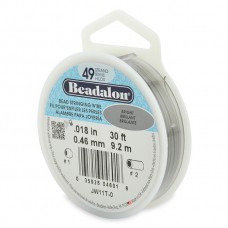 49 Strand Beadalon Wire 0.018" Bright 30ft
