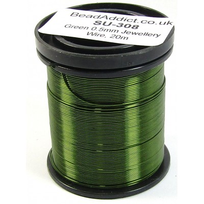1 Spool Green 0.5mm Copper Jewellery Wire