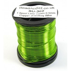 1 Spool Lime Green 0.5mm Copper Jewellery Wire