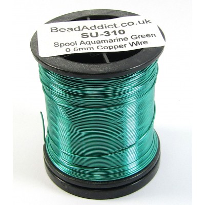 1 Spool Aquamarine Green 0.5mm Copper Jewellery Wire