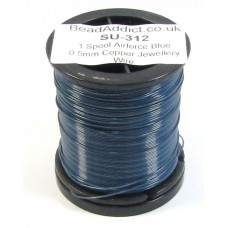 1 Spool Airforce Blue 0.5mm Copper Jewellery Wire