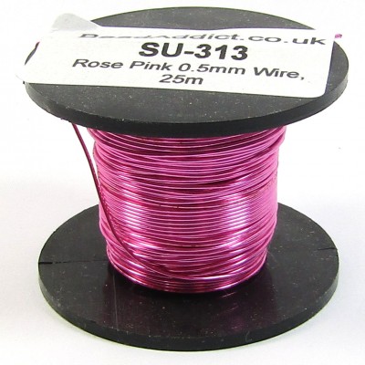 1 Spool Rose Pink 0.5mm Copper Jewellery Wire