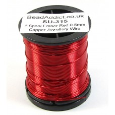 1 Spool Ember Red 0.5mm Copper Jewellery Wire
