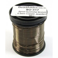 1 Spool Gunmetal Bronze 0.5mm Copper Jewellery Wire
