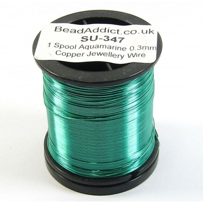 1 Spool Aquamarine Green 0.3mm Copper Jewellery Wire
