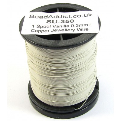 1 Spool Vanilla 0.3mm Copper Jewellery Wire