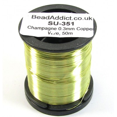 1 Spool Champagne 0.3mm Copper Jewellery Wire