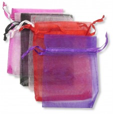 Pack of 6 Small Multi-coloured Organza Jewellery Bags