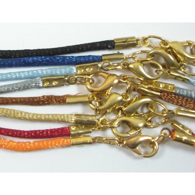 1 Satin Cord Necklace with Goldtone Clasp