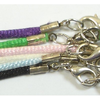 1 Satin Cord Necklace with Silvertone Clasp