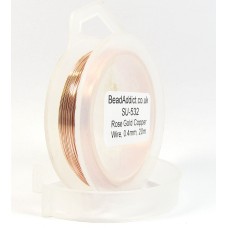 1 Spool Rose Gold Coloured Copper Jewellery Wire, 0.4mm 1 Spool Rose Gold Coloured Copper Jewellery Wire, 0.4mm
