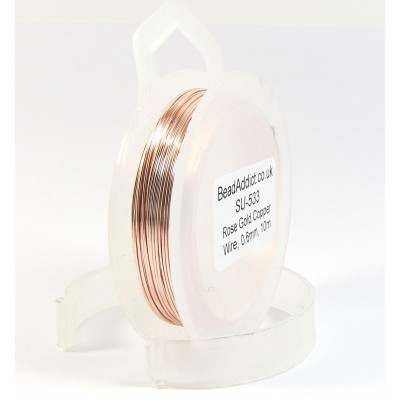 1 Spool Rose Gold Coloured Copper Jewellery Wire, 0.8mm 1 Spool Rose Gold Coloured Copper Jewellery Wire, 0.8mm