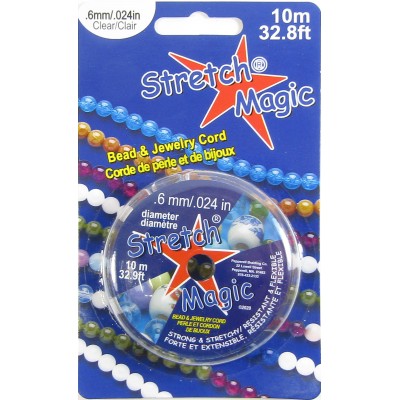 Spool of 10 Metres Stretch Magic Elastic Cord 0.6mm  - Clear