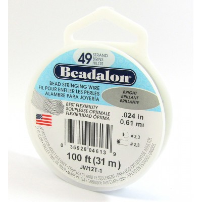 49 Strand Beadalon Wire 0.024 Bright 100 ft