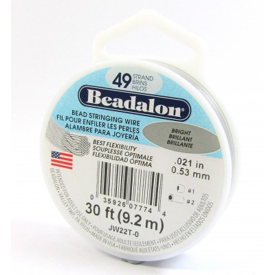 49 Strand Beadalon Wire 0.021 Bright 30 ft