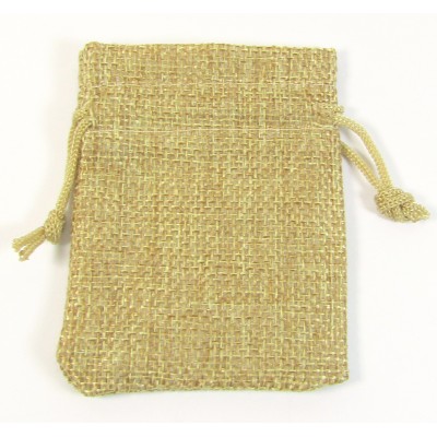 5 Small Fabric Jute Style Fabric Bags